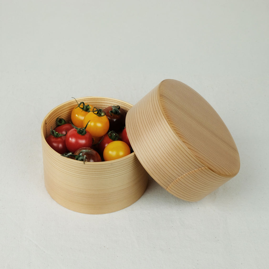 Runde Bentô-Box aus Zedernholz